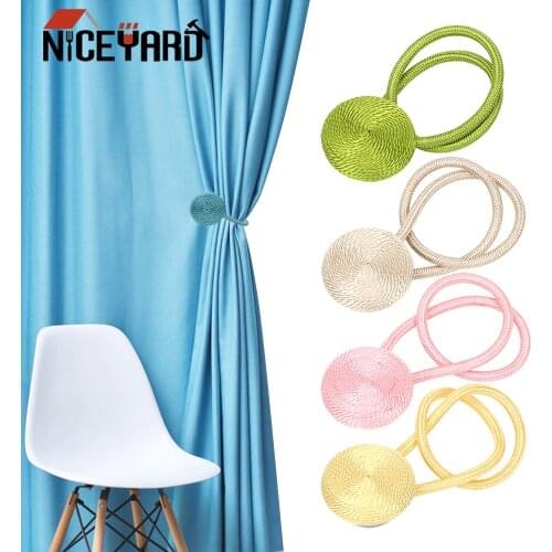 NICEYARD 1pc Curtains Magnetic Tieback Braided Round Curtain Buckles Curtain Decorative Magnet Accessories Europe Style
