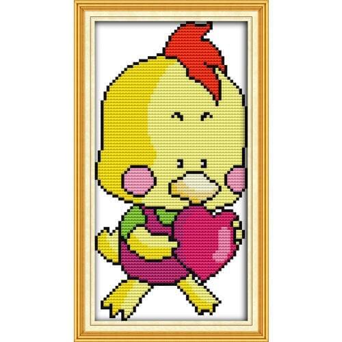 The chickens love cross stitch kit cartoon 11ct count print canvas stitches embroidery DIY handmade needlework plus