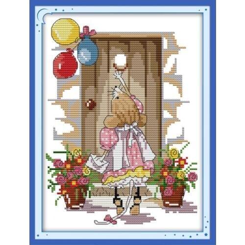 The lovely mouse cross stitch kit cartoon 11ct count print canvas stitches embroidery DIY handmade needlework plus