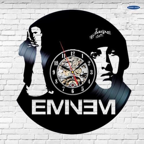 EMINEM Vinyl Record Wall Clock Exclusive Home Decoration King of Hip Hop reloj
