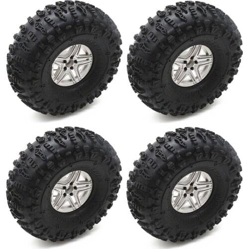 New 4PCS 2.2 Inch Beadlock Wheel Tire for 1/10 RC Rock Crawler Axial Traxxas TRX4 SCX10 RR10 AX10 Wraith 90048 90018 KM2