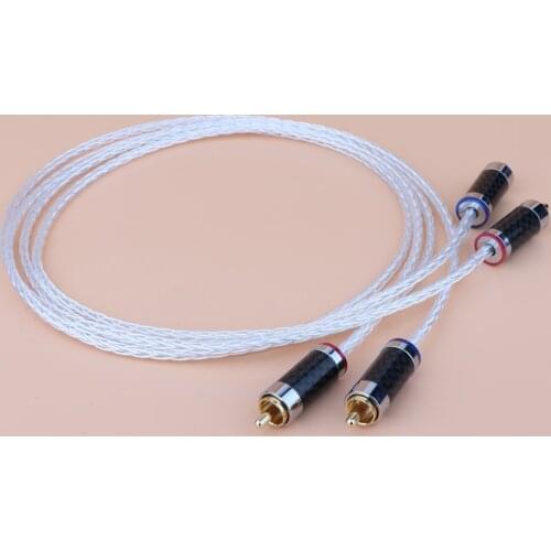 Pair 8Cores occ silver plated Analogue Interconnect Cables