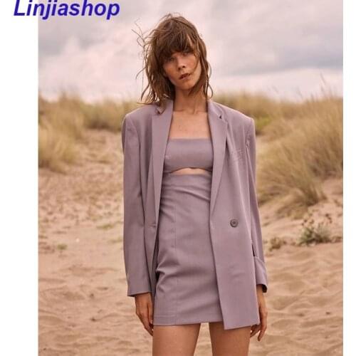 Women New Fashion Single Button Large profile Blazer Coat Vintage Long Sleeve Female Outerwear Chic Femme Vestidos