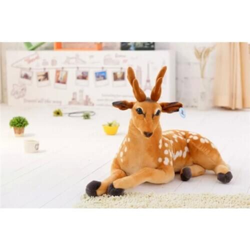About 50cm simulation prone sika deer plush toy Christmas gift h784