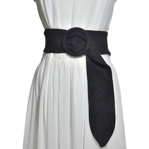 Round Button Suede Flannel Belt Womens Soft Face Width Decoration Strap Designer Velvet Fashion Belts