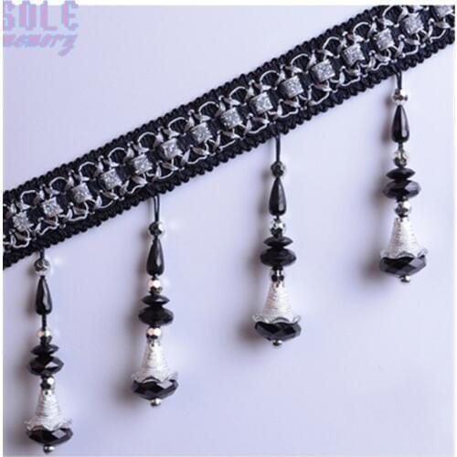 12M Luxury Crystal beads Curtain Trims Lace Tassels Curtain Hanging Ball Tie Back Straps Holders Accessories Home Decoration