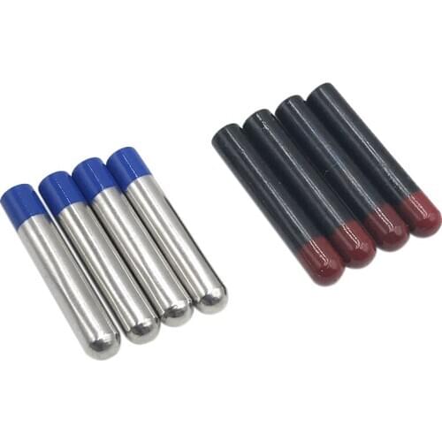 Coolstring 4x22mm 4pcs A Set Silver-Blue Black-Red Shoelaces End Metal Capsule Type Aglets Garment Shoelace Decorative Accessory