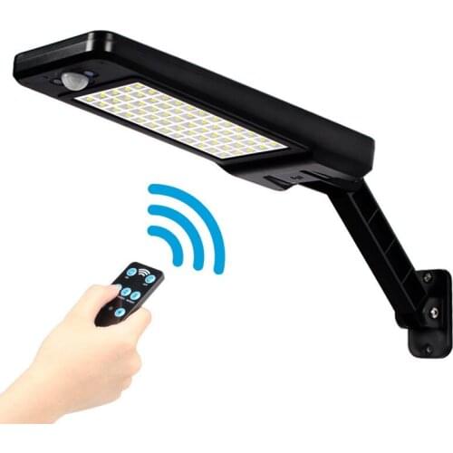 Solar Wall Lamp 60led Remote Control Human Body Induction Street Outdoor Exterior Courtyard Garden Lighting Waterproof Powered
