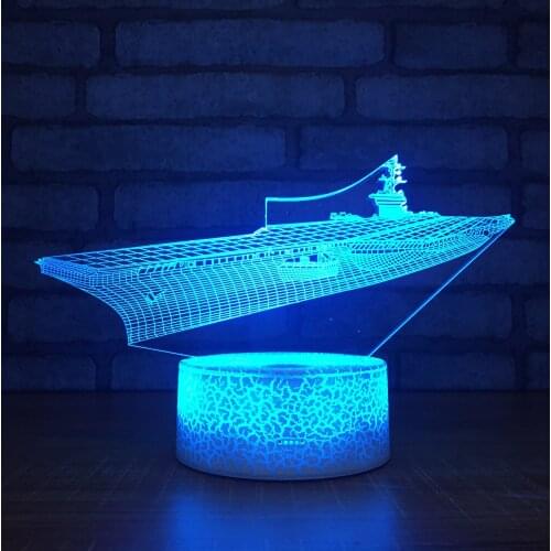 Steamship 3D LED Night Light 7 Colors Remote Touch USB Table Desk Lamp Ship Bedroom Decoration Creative Gift
