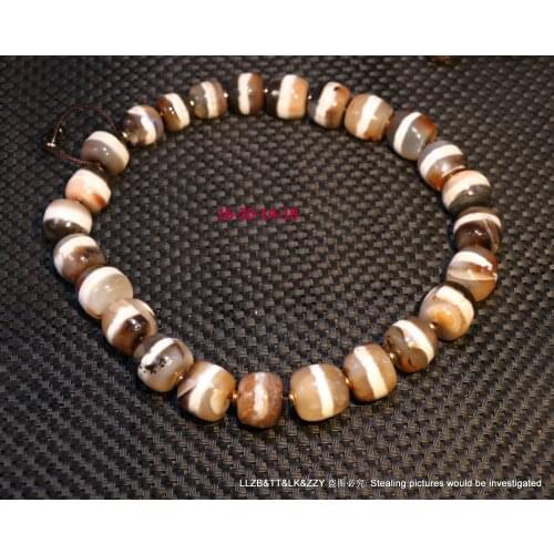 ENERGY Magic Tibetan Old Agate 1 Line Healer medicine dZi Bead Prayer NECKLACE LKbrother Sauces Top Quality