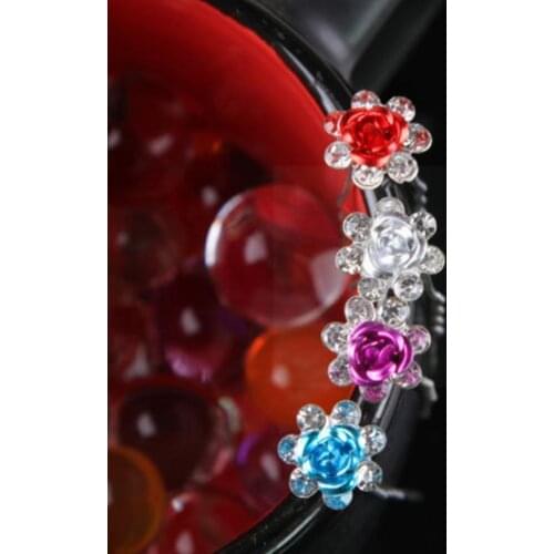 Crystal Flower Hair Clip U-shaped Hair Clip Bridal U-shaped Diamond Hairpiece Womens Pin Headwear Zircon Headwear Pearl Fl A1N6