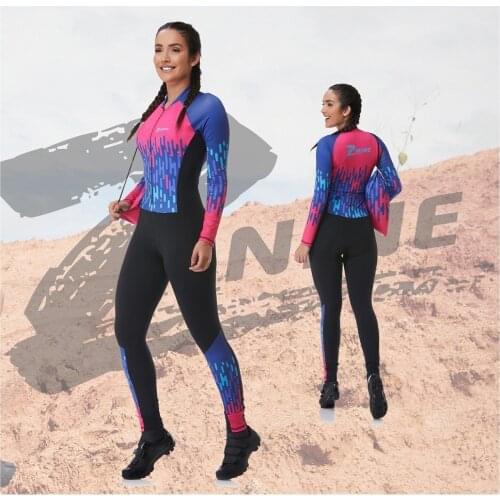 2021 Z-NINE Womens Long sleeve Pro Team Triathlon Suit Cycling Jersey Skinsuit Jumpsuit Maillot Cycling Ropa ciclismo set gel