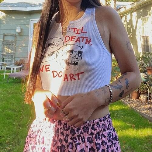 SEASONS Aesthetic Graphic Cyber Y2k Streetwear Women Chic Sleeveless Tank Tops 2021 Harajuku Skinny Crop Tops Camisole ASVE82505