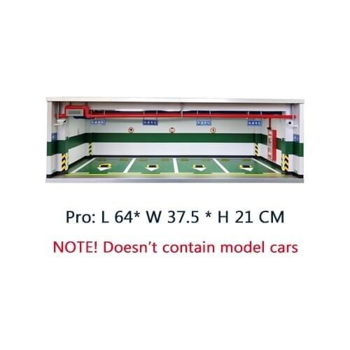 1:18 Alloy Model Car Simulation Underground Garage (For 4 model cars) Parking Lot Space Scene Display