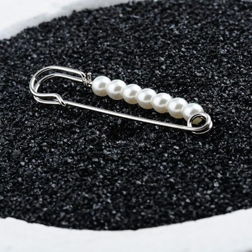 1PC Charm Simulated Pearl Brooch Pin For Women Korean Safety Piercing Lapel Pin Pin Brooch for Suit Collar Sweater Coat Jewelry