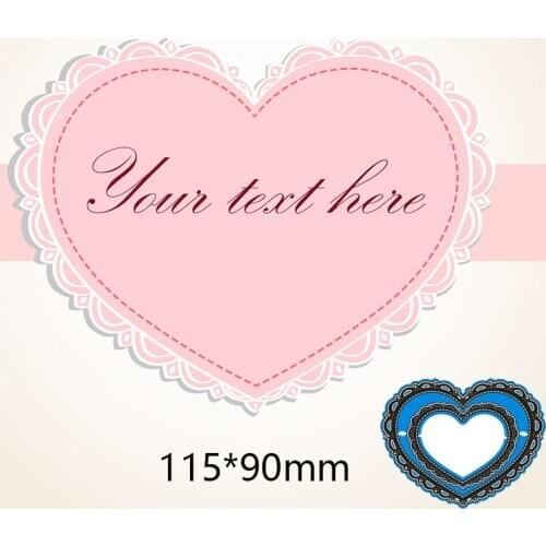 115*90mm lace heart New Arrival Frame Cutting Dies Stencil DIY Scrapbooking Photo Album Embossing Paper Card