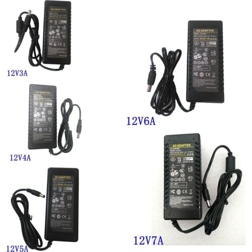 12V Switching Power Supply 12V 3A 4A 5A 6A 7A 8.5A 10A 60W 72W 84W 102W 120W LCD Monitor LED Strip AC DC Adapter Charger