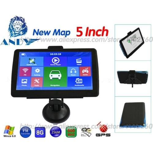 5" HD Car GPS Navigation 8G+RAM-256MB+800X480+latest Europe Map +Truck gps navigators