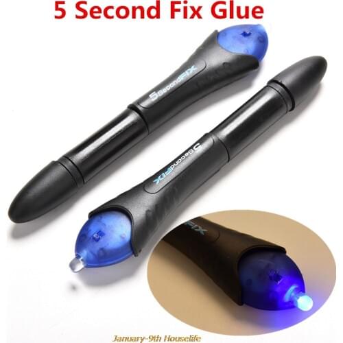 5 Second Quick Fix Liquid Glue Pen Uv Light Repair Tool With Glue Super Powered Liquid Plastic Welding Compound Office Supplies