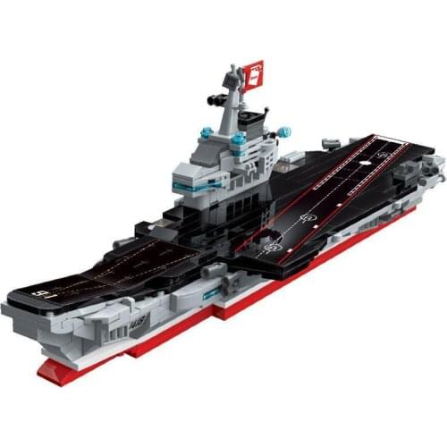 678pcs Enlightenment 1418 Liaoning Aircraft Carrier 8-in-1 Battleship Assembly Model Boy Building Block Toy Gifts
