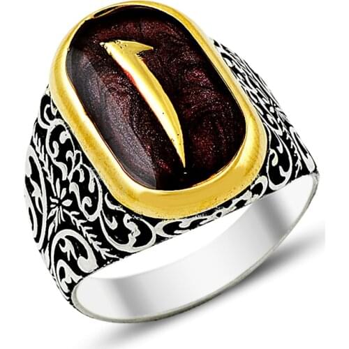 925 Silver Aleph Printed Casul Rings for Men