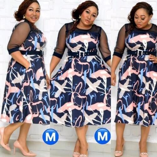 5XL 6XL Plus Size African Dresses For Women 2021 Africa Clothes Dress Print Dashiki Ladies Clothing Africa Office Lady Dress