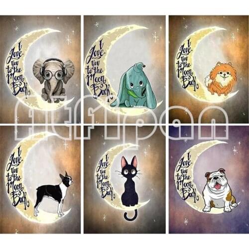 5D DIY Diamond Painting Cartoon Animal Rhinestone Picture Full SquareRound Diamond Embroidery Mosaic Home Decoration Gift Kit