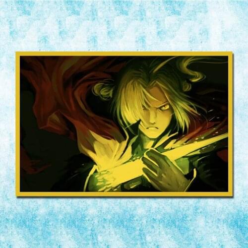 Anime Fullmetal Alchemist Edward Elric Roy Vintage Posters Art Silk Poster Canvas Retro Print For Home Room Decor Decoration-011