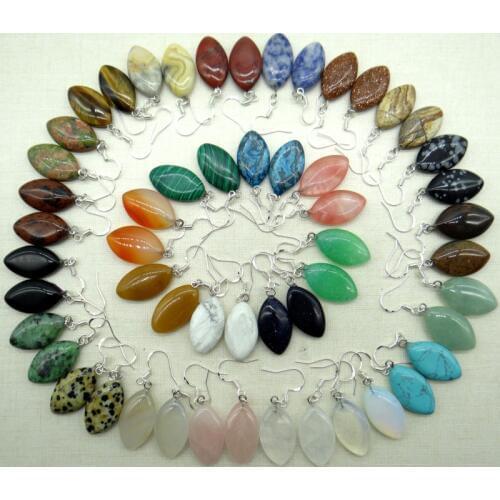 Natural stone Quartz crystal tiger eye Turquoises Horse eye charms Earring for diy Jewelry making Earring Pendant Accessories A3