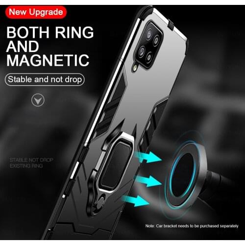 Armor Shockproof Coque for Samsung Galaxy A12 Case Car Magnetic Holder Protective Ring Phone Cover Gelaxi A 12 SM-A125F/DS 6.5