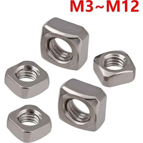 DIN557 GB39 square screw,304 stainless steel square nuts a2 m3 m4 m5 m6 m8 m10 Metric Thread Nut