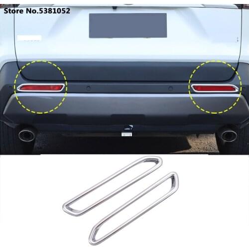 For Toyota RAV4 2019 2020 2021 Accessories ABS Chrome Rear Reflector Fog Light Lamp Cover Sticker 2Pcs Decoration Trim