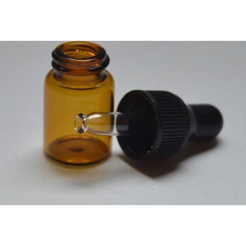 Fashion 20pcs Small Glass Amber Vials with Pure Glass Dropper Cap Mini Essential Oil 2ml Glass Dropper Bottle