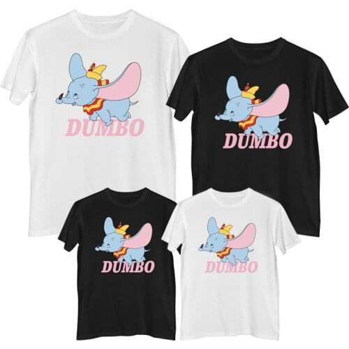 Disney Dumbo T-shirt Comfortable Breathable 100% cotton Fashion Women t-shirts Girl clothes mother daughter matching clothes Top