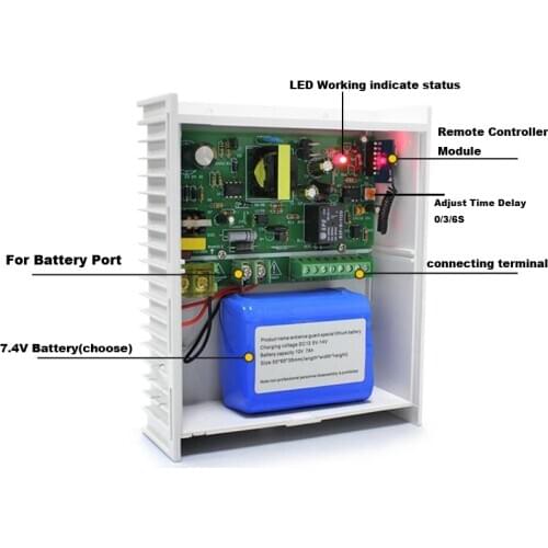 DC 12V 2A/3A/5A Power Supply w/ Backup Battery Interface RFID card Access Control System Power Supply AC 100~240V