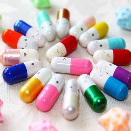 50Pcs/Lot Love Cute Expression Capsules Love Pills Put In Wishing Drift Bottle Lovers Gift Party Gift Xmas Gifts