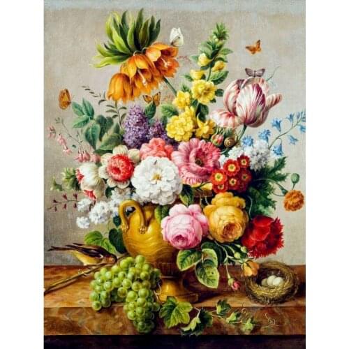 GATYZTORY DIY Painting By Numbers For Adults Children Oil Painting Flower HandPainted Home Decor Gift Canvas Drawing