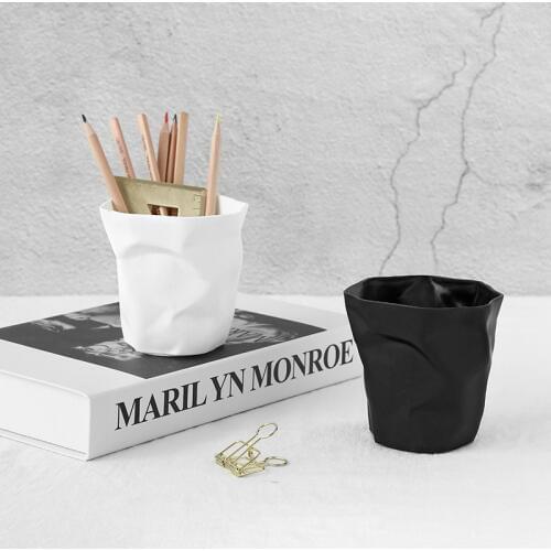 Creative Fold Personality Pen Holder Trash Can Stationery Storage Home Without Cover Trash