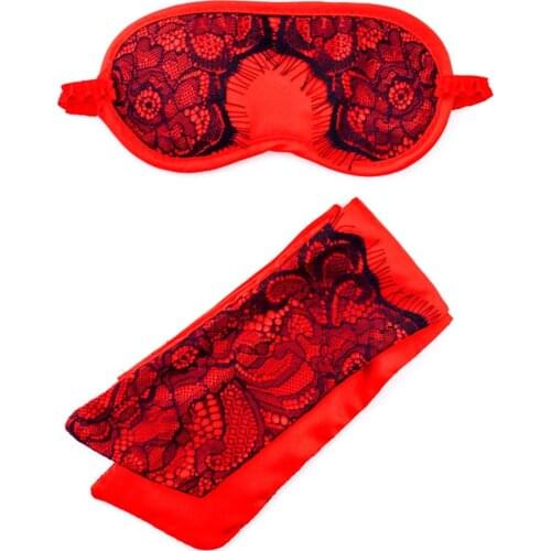 Lace Eye Mask Bundled With Tie Bow Sleeping Mask Soft Red Breathable Blindfold Headband Eyepatch Night Mask Eyeshade For Gifts