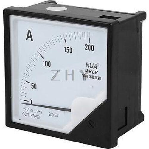 42L6 Model Square Ammeter Ampere Meter Gauge Black AC 50/5 75/5 100/5 150/5 200/5 300/5 500/5 600/5