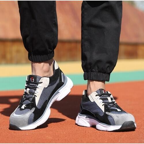 ZEEKSON 2021 Korean Simple Mens Wild Trend Sports Jogging Shoes Casual Old Mens Shoes Big Size Non-slip Anti-smash Safety Shoe