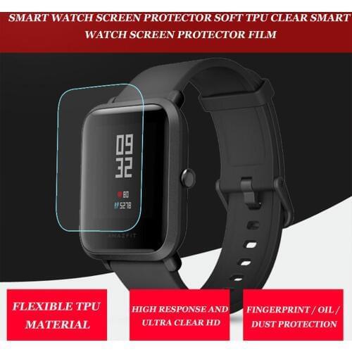 Soft TPU HD Clear Protective Film Guard For Xiaomi Huami Amazfit Bip BIT PACE Lite Smart Watch Full Screen Protector Cover Tool