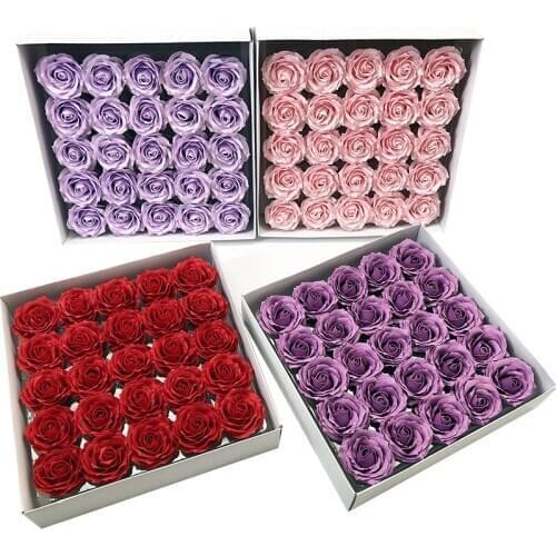 25Pcs Soap Flower Rose Bath Body Flower Floral Soap Scented Rose Flower Essential Wedding ValentineS Day Gift Holding flowers