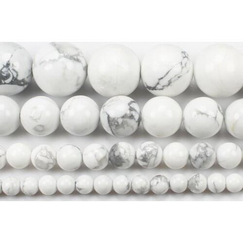 Natural White Turquoises 4-14mm Round Beads 15inch ,Wholesale For DIY Jewellery Free Shipping