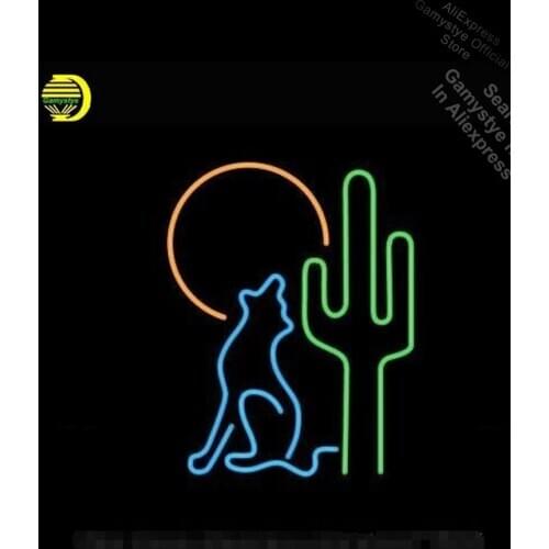 Neon Sign for Desert Wolf Neon Tube sign cactus handcraft Commercial windows Neon Flashlight sign Tube Neon Shop Cool Neon Signs