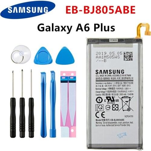 SAMSUNG Orginal EB-BJ805ABE 3500mAh Battery for Samsung Galaxy A6 Plus A6+ SM-A605F A605G A6050 A605K A605FN A605GN A6058 +Tools