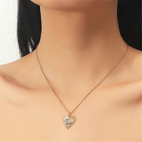Vintage Colored Zircon Devils Eye Pendant Necklace Gold Color Long Chain Necklace For Women Girls Fashion Jewelry