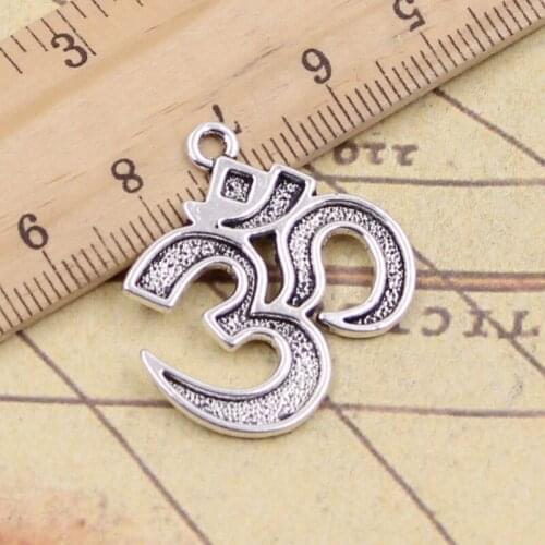 12pcs Charms Yoga Om 30x26mm Tibetan Silver Pendants Crafts Making Findings Handmade Antique DIY Jewelry