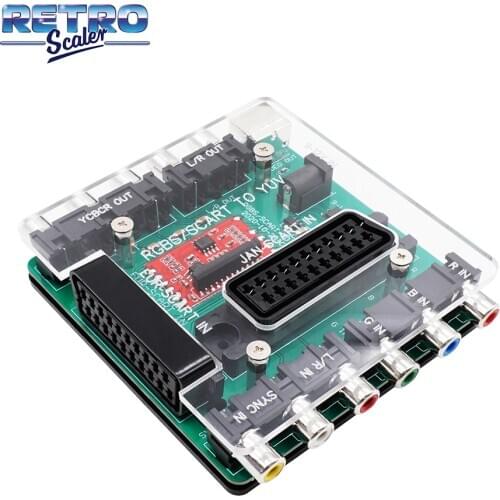 RetroScaler SCART RGBS to YUV YCBCR Video Converter for DC Dreamcast Mega Drive SFC PS2 Console Retro Games + 12v AC/DC Adapter