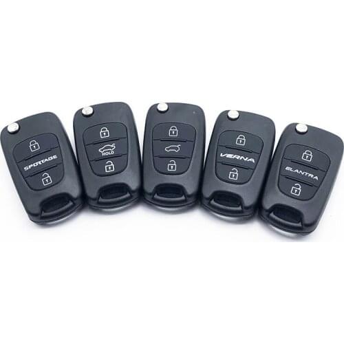 3 Button Replacement Car Flip Folding Key Shell Blank Remote Fob Shell For Hyundai Solaris Car Accessories